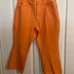 Coldwater Creek denim capris, size 12, orange